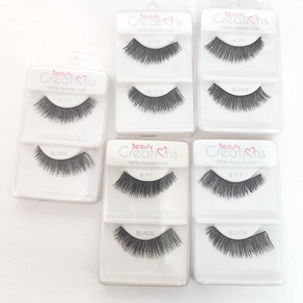 Beauty Creations 100% Human Hair Eyelashes #117 5pcs